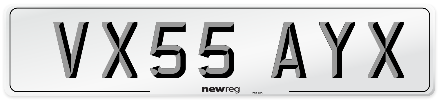 VX55 AYX Number Plate from New Reg